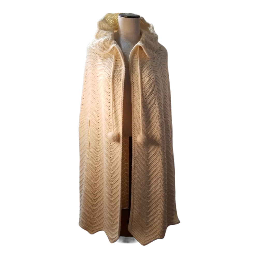 Handmade Victorian Cape Poncho With Hand openings Beautiful  One Size